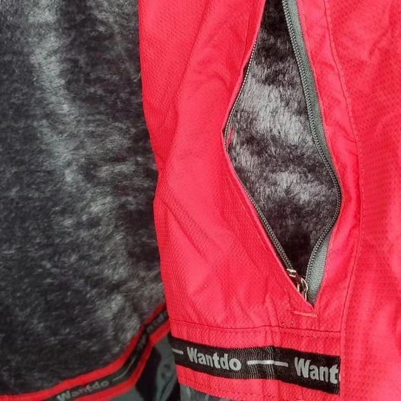 Wantdo Women's Red Hooded Winter Ski Jacket Size Small - Picture 10 of 15